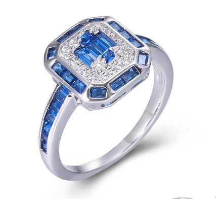 SJ47613, Ladies' Moissanite Ring, S925, Rhodium Plated, White, 3.39g