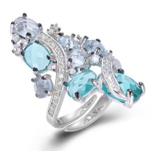 SJ45861, Ladies' Moissanite Ring, S925, Rhodium Plated, White, 7.76g