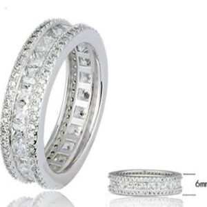 SJ22282, Ladies' Moissanite Ring, S925, Rhodium Plated, White, 4.2g