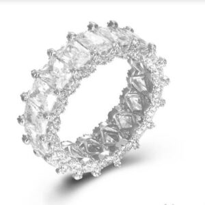 SJ44897, Ladies' Moissanite Ring, S925, Rhodium Plated, White, 7.75g