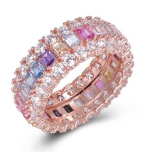 SJ44015, Ladies' Moissanite Ring, S925, Rhodium Plated, White, 6.1g