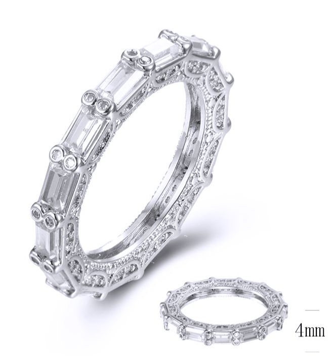 SJ37772, Ladies' Moissanite Ring, S925, Rhodium Plated, White, 3.85g