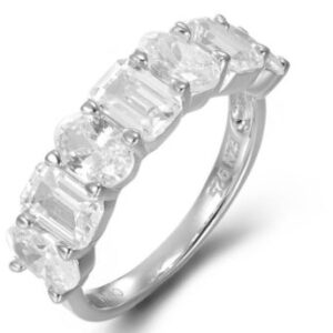 SJ50922, Ladies' Moissanite Ring, S925, Rhodium Plated, White, 3.77g
