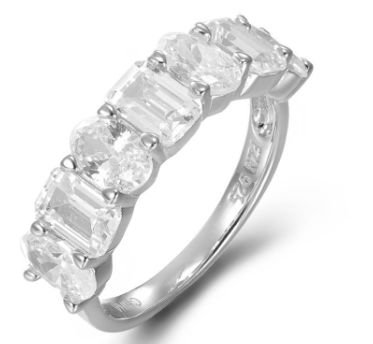 SJ50922, Ladies' Moissanite Ring, S925, Rhodium Plated, White, 3.77g