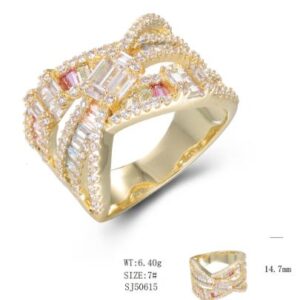SJ50615, Ladies' Moissanite Ring, S925, Rhodium Plated, White, 6.82g