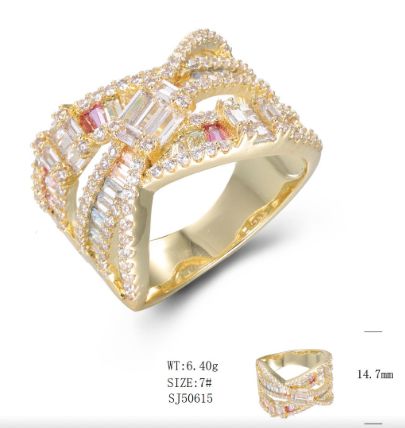 SJ50615, Ladies' Moissanite Ring, S925, Rhodium Plated, White, 6.82g