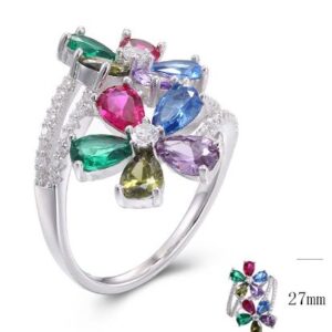 SJ31994, Ladies' Moissanite Ring, S925, Rhodium Plated, White, 4.82g