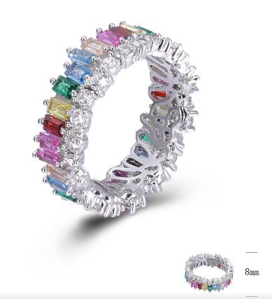 SJ45675, Ladies' Moissanite Ring, S925, Rhodium Plated, White, 4.65g