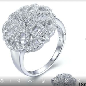 SJ27501, Ladies' Moissanite Ring, S925, Rhodium Plated, White, 6.25g