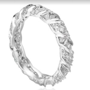 SJ22956, Ladies' Moissanite Ring, S925, Rhodium Plated, White, 3.09g
