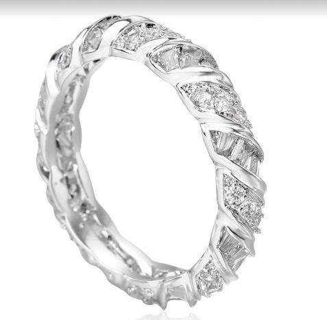 SJ22956, Ladies' Moissanite Ring, S925, Rhodium Plated, White, 3.09g
