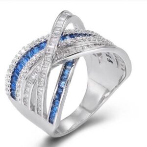 SJ47534, Ladies' Moissanite Ring, S925, Rhodium Plated, White, 7.06g