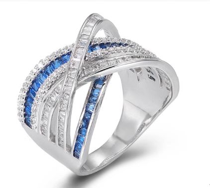 SJ47534, Ladies' Moissanite Ring, S925, Rhodium Plated, White, 7.06g