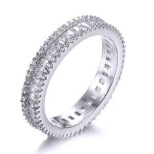SJ34600, Ladies' Moissanite Ring, S925, Rhodium Plated, White, 2.82g