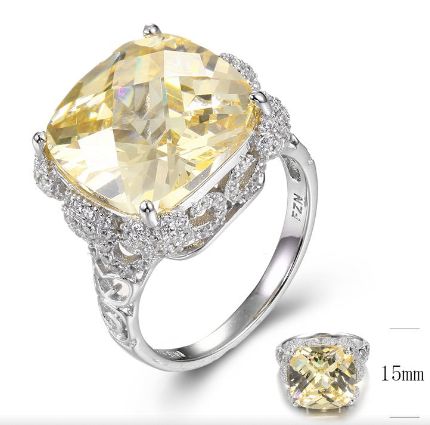SJ33990, Ladies' Moissanite Ring, S925, Rhodium Plated, White, 5.71g