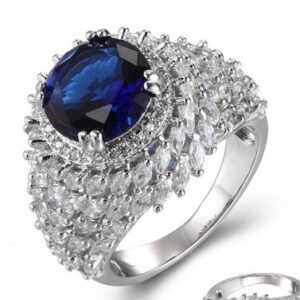 SJ39254, Ladies' Moissanite Ring, S925, Rhodium Plated, White, 8.28g