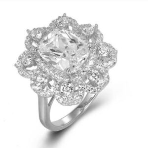 SJ43700, Ladies' Moissanite Ring, S925, Rhodium Plated, White, 5.51g
