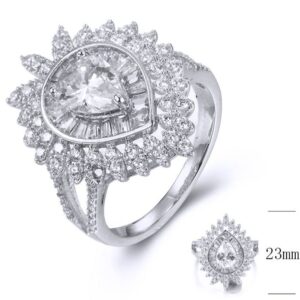 SJ35825, Ladies' Moissanite Ring, S925, Rhodium Plated, White, 4.4g