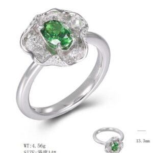 SJ49303, Ladies' Moissanite Ring, S925, Rhodium Plated, White, 4.86g