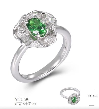 SJ49303, Ladies' Moissanite Ring, S925, Rhodium Plated, White, 4.86g