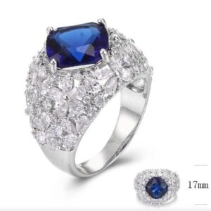 SJ33421, Ladies' Moissanite Ring, S925, Rhodium Plated, White, 7.02g
