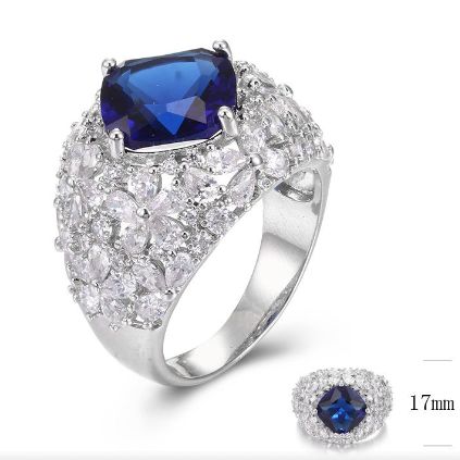SJ33421, Ladies' Moissanite Ring, S925, Rhodium Plated, White, 7.02g