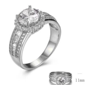 SJ30268, Ladies' Moissanite Ring, S925, Rhodium Plated, White, 4.67g