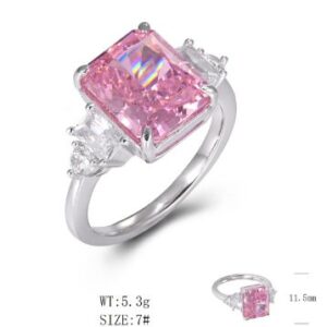 SJ33652, Ladies' Moissanite Ring, S925, Rhodium Plated, White, 3.99g