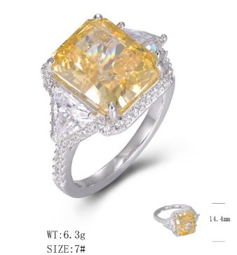 SJ45484, Ladies' Moissanite Ring, S925, Rhodium Plated, White, 5.17g