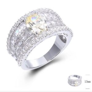 SJ47305, Ladies' Moissanite Ring, S925, Rhodium Plated, White, 7.27g