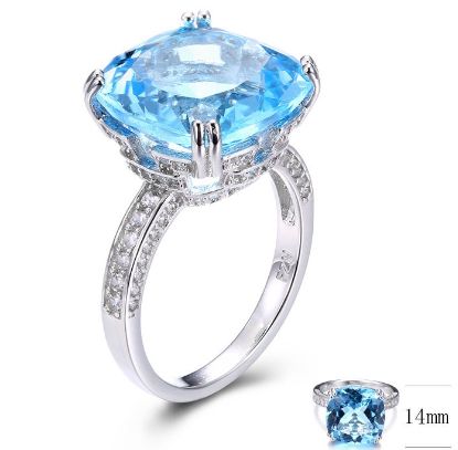 SJ32617, Ladies' Moissanite Ring, S925, Rhodium Plated, White, 5.69g