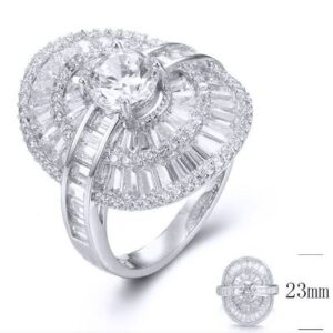 SJ33477, Ladies' Moissanite Ring, S925, Rhodium Plated, White, 5.27g