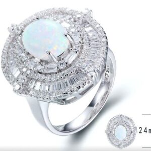 SJ27630, Ladies' Moissanite Ring, S925, Rhodium Plated, White, 9.26g