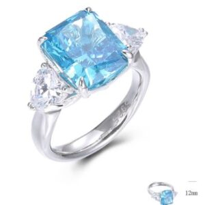 SJ01543, Ladies' Moissanite Ring, S925, Rhodium Plated, White, 6.37g