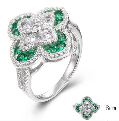 SJ33813, Ladies' Moissanite Ring, S925, Rhodium Plated, White, 5.18g
