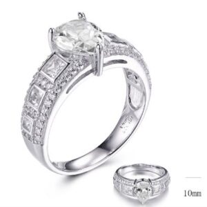 SJ31219, Ladies' Moissanite Ring, S925, Rhodium Plated, White, 4.81g