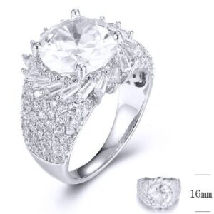 SJ31941, Ladies' Moissanite Ring, S925, Rhodium Plated, White, 6.52g