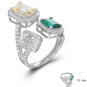 SJ46845, Ladies' Moissanite Ring, S925, Rhodium Plated, White, 6.54g