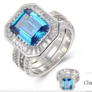 SJ38240, Ladies' Moissanite Ring, S925, Rhodium Plated, White, 10.2g