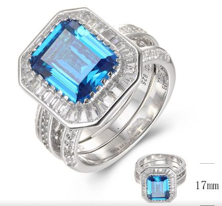 SJ38240, Ladies' Moissanite Ring, S925, Rhodium Plated, White, 10.2g