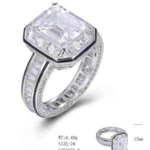 SJ51671, Ladies' Moissanite Ring, S925, Rhodium Plated, White, 6.57g