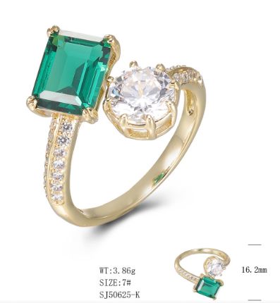 SJ50625, Ladies' Moissanite Ring, S925, Rhodium Plated, White, 3.53g