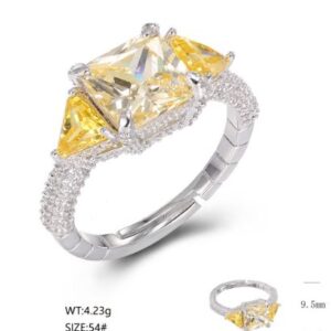 SJ48558, Ladies' Moissanite Ring, S925, Rhodium Plated, White, 3.91g