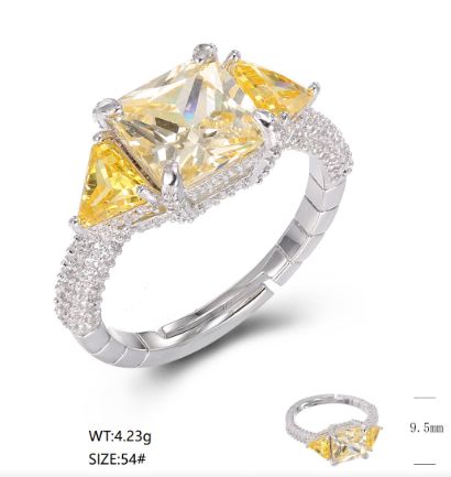 SJ48558, Ladies' Moissanite Ring, S925, Rhodium Plated, White, 3.91g