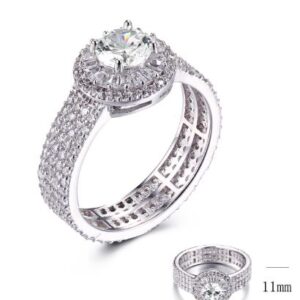 SJ31224, Ladies' Moissanite Ring, S925, Rhodium Plated, White, 4.29g