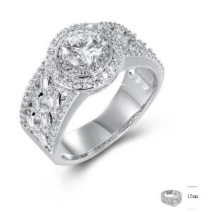 SJ43434, Ladies' Moissanite Ring, S925, Rhodium Plated, White, 5.91g