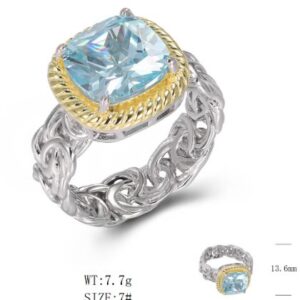 SJ47317, Ladies' Moissanite Ring, S925, Rhodium Plated, White, 6.7g