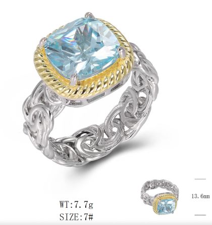 SJ47317, Ladies' Moissanite Ring, S925, Rhodium Plated, White, 6.7g