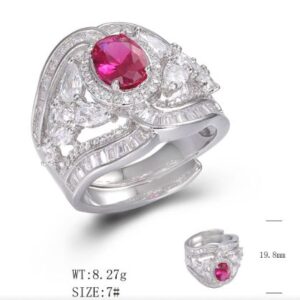 SJ49810, Ladies' Moissanite Ring, S925, Rhodium Plated, White, 10.16g