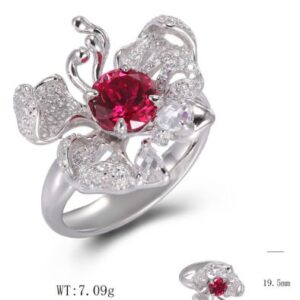 SJ49198, Ladies' Moissanite Ring, S925, Rhodium Plated, White, 6.38g
